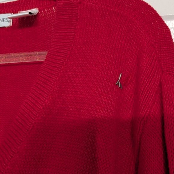 Vintage North Pole Cardigan Womens Size Medium Embroidered Beaded Christmas Red - Picture 3 of 16